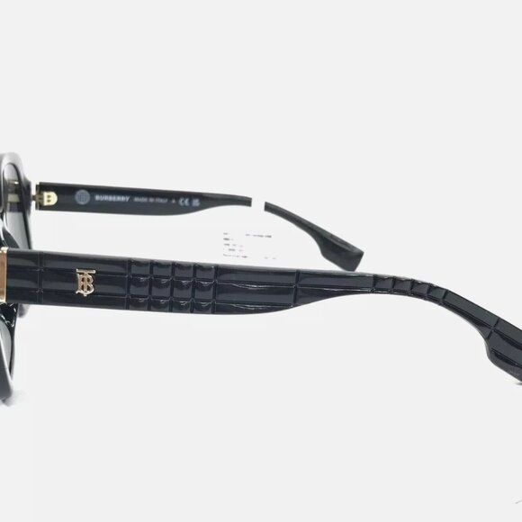 Ladies Burberry Sunglasses Black Square Frames with Gray Lenses - Picture 7 of 8